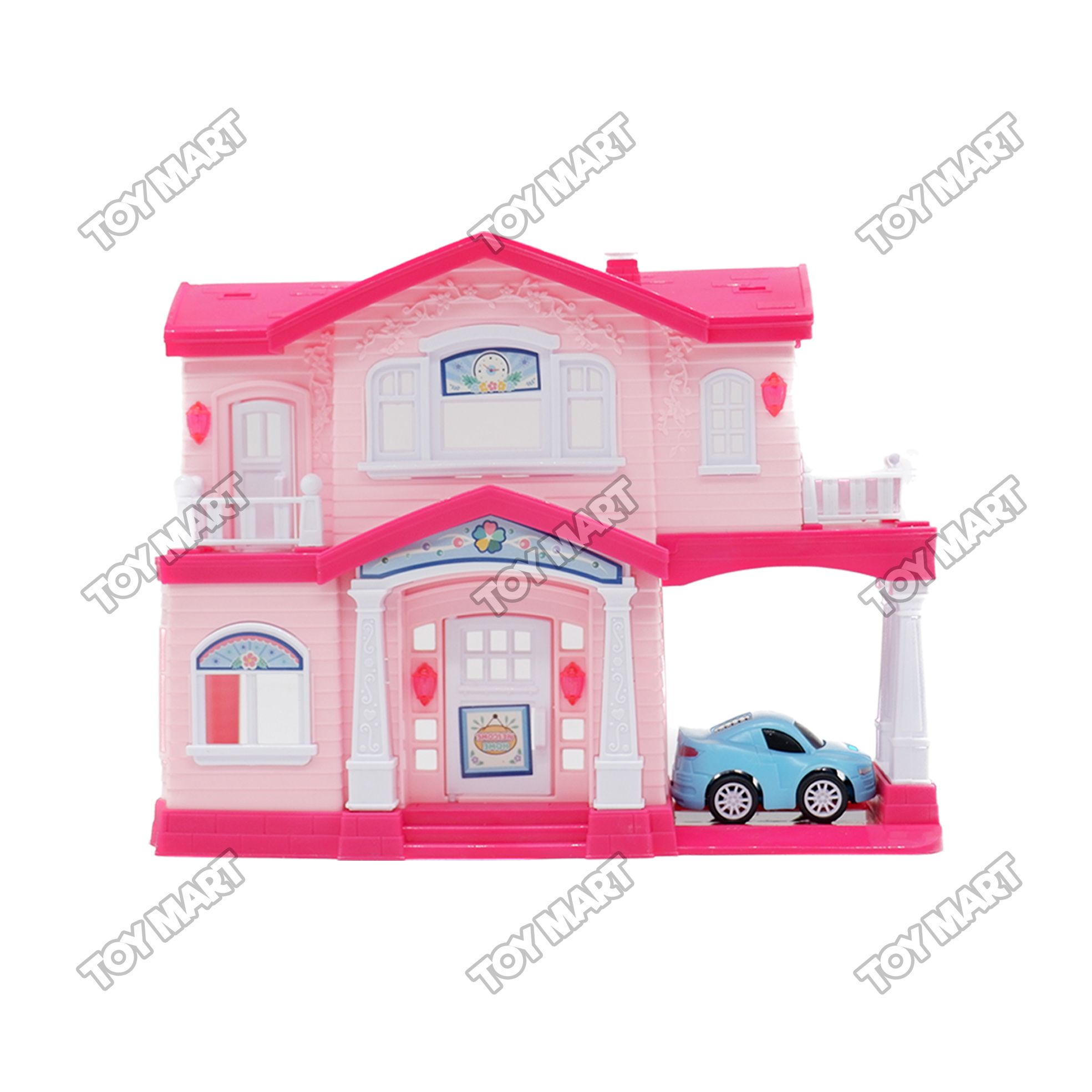 Happy Villa Doll House w/ Mini Dolls Family Car Furnitures