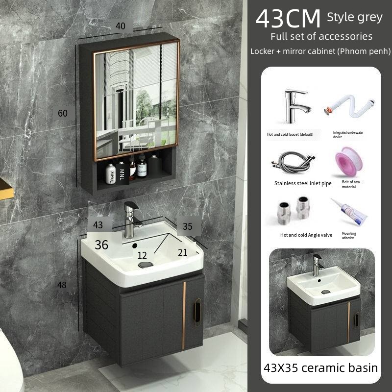 Slate Aviation Aluminum Material Bathroom Combination Wash