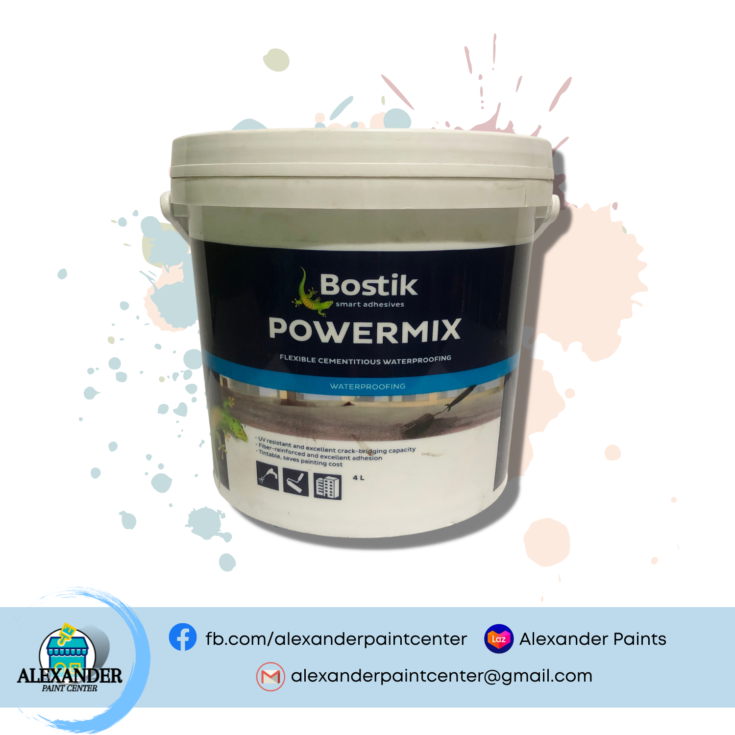 BOSTIK Powermix Waterproofing 4LTRS Hardware Construction Paint