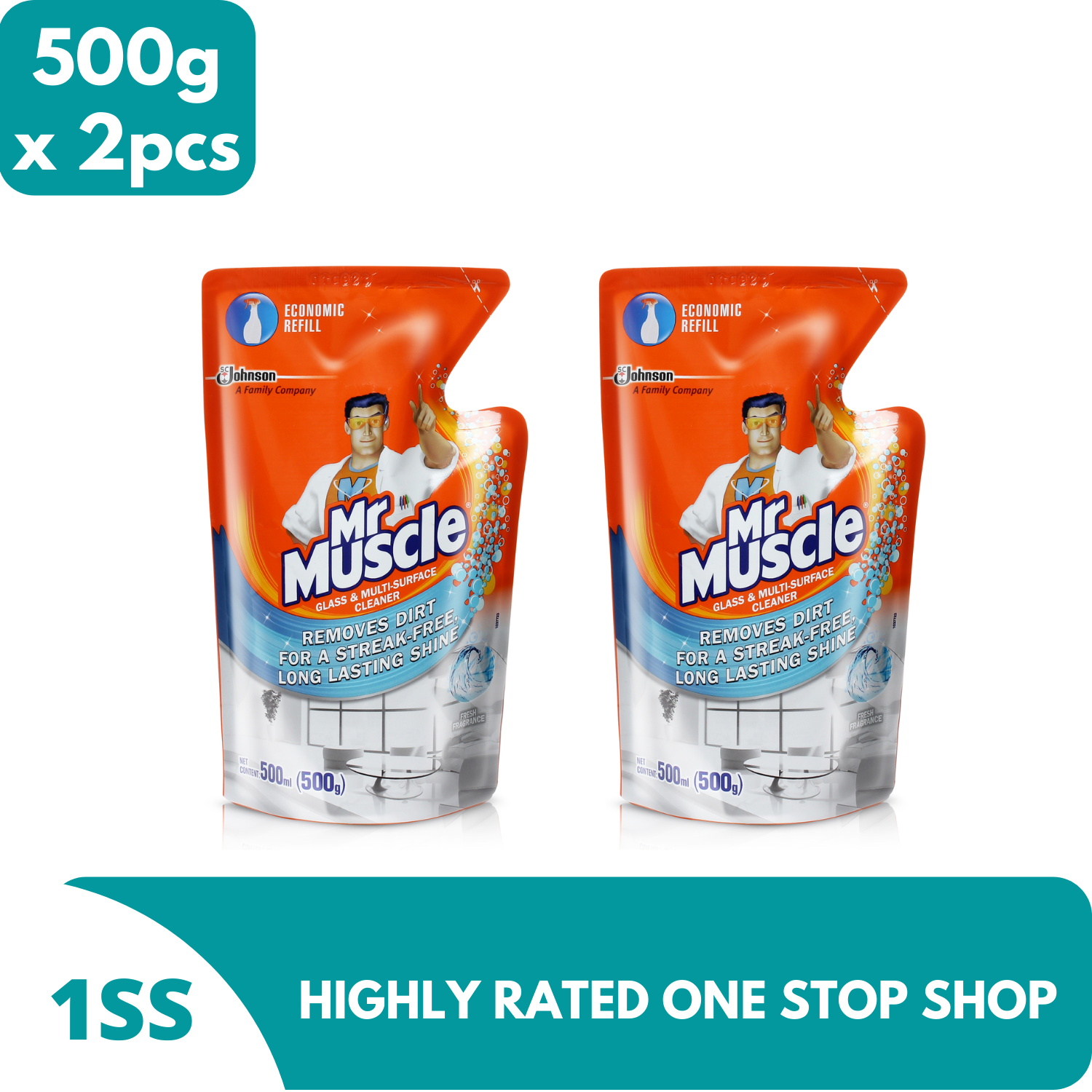 Mr. Muscle Glass and Multi-Surface Cleaner Refill 500ml x 2pcs | Lazada PH