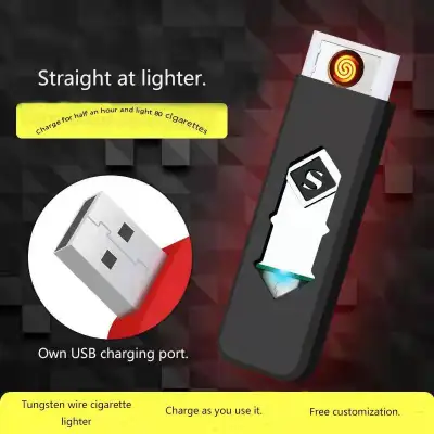 SUNVY SHOP USB rechargeable lighter ​​Double-sided windproof coil ultra-thin lighter
