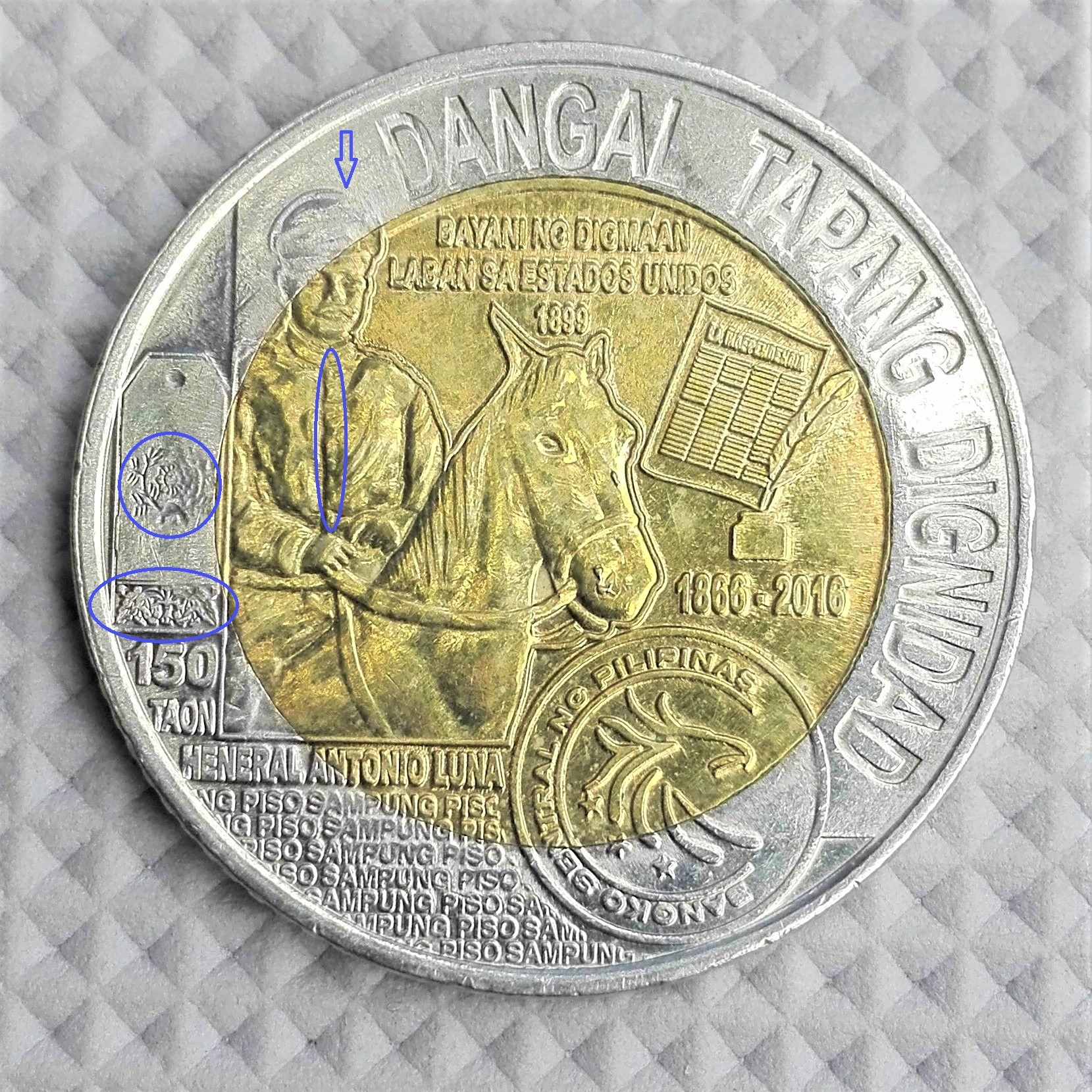 Multiple Error 10 Piso 1866 16 Heneral Antonio Luna Commemorative Coin Doubling Ddo Ddr And Broadstrike Reverse Of The Coin Lazada Ph