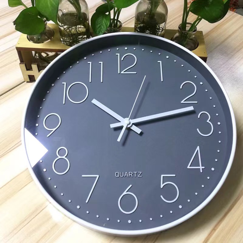 【COD】12 Inch Quartz Clock Modern Simple Plastic Living Room Digital