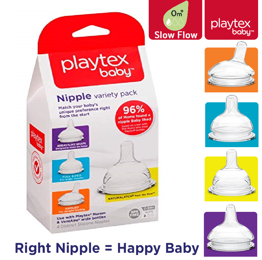 Even Flow Balance Wide Nipples Playtex Nipple Variety Kit, Medium