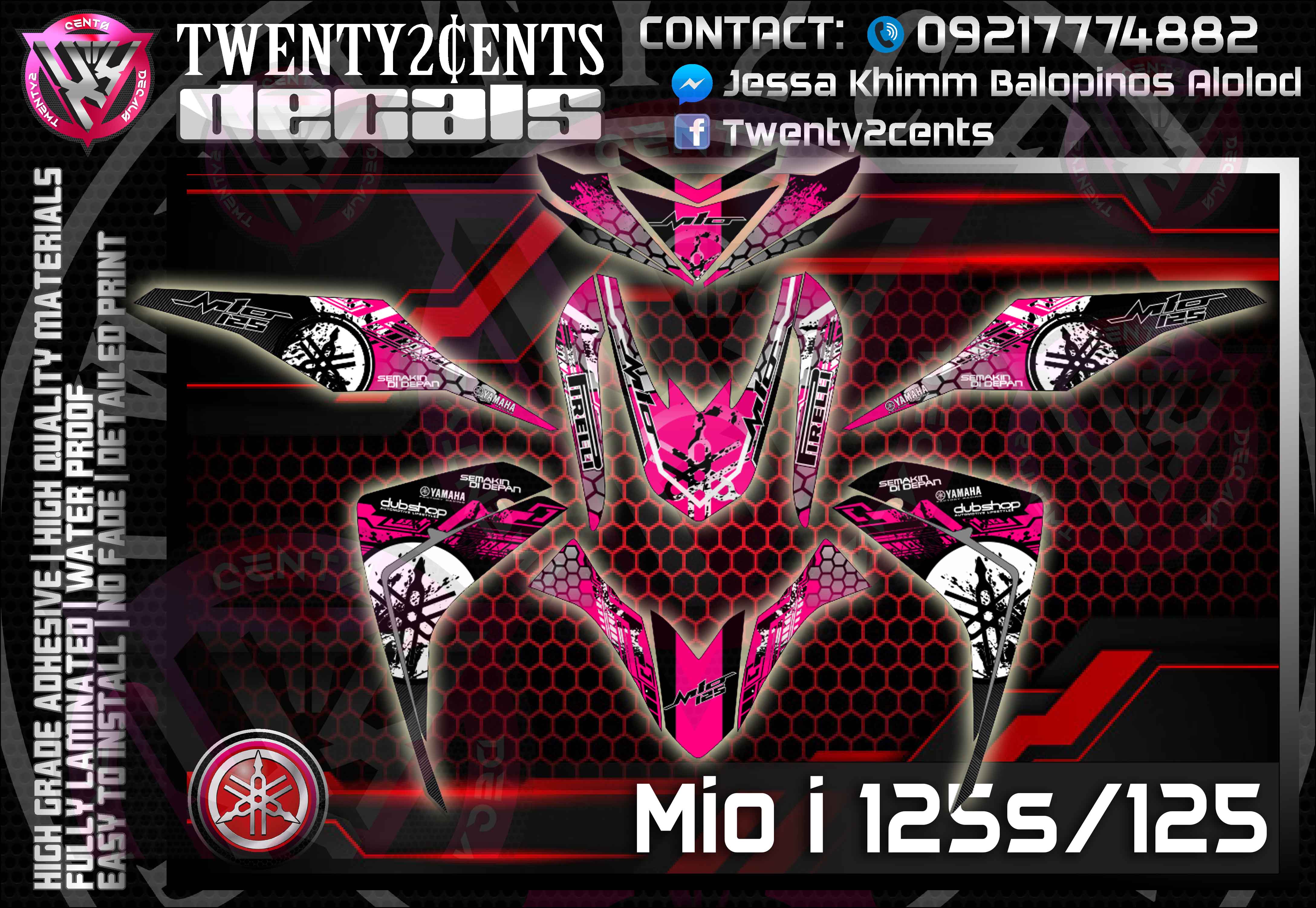 High-Quality Decals and Stickers for yamaha mio i 125 / 125s (scale