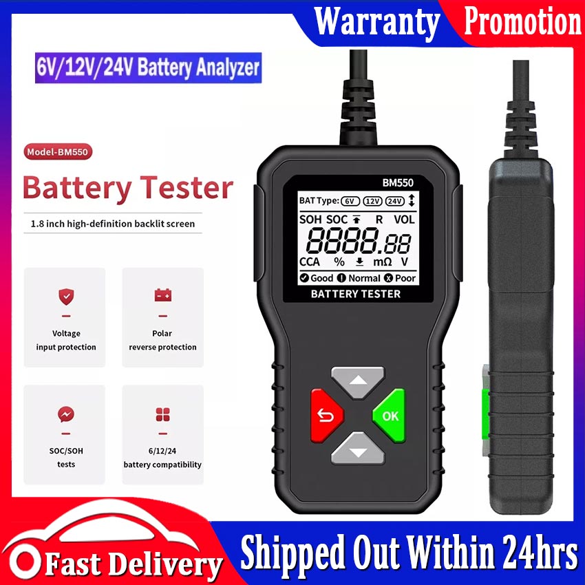Battery Tester Tools KINGBOLEN BM550 6V 12V 24V Automotive Diagnostic