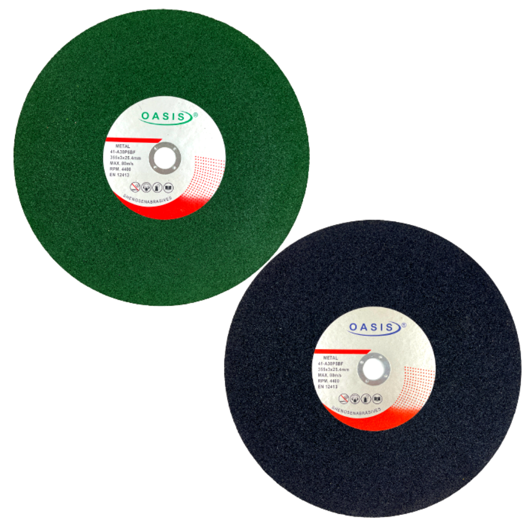 OASIS CUT OFF WHEEL 14" GREEN/BLACK 25pcs Cutting disc stainless steel