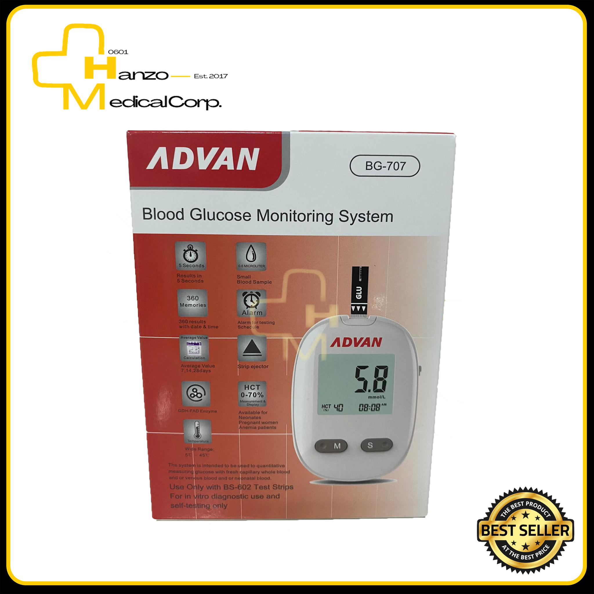 ADVAN BLOOD GLUCOSE MONITORING SYSTEM / BLOOD W/ STRIPS