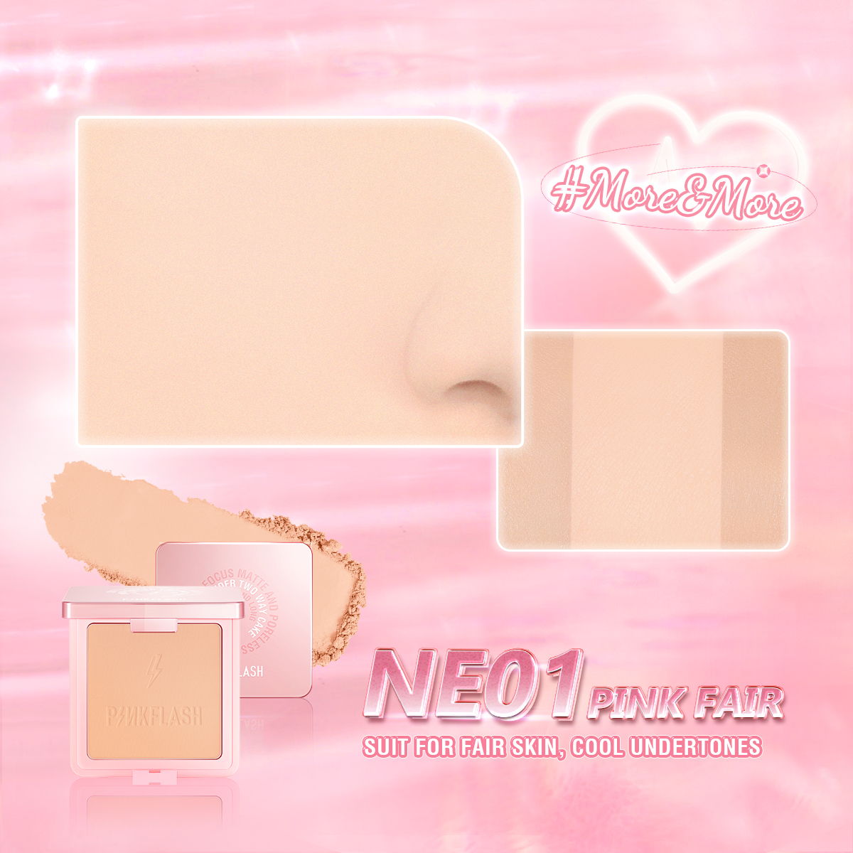 PINKFLASH 100 Concealer Powder Waterproof Powder Oil Control Matte