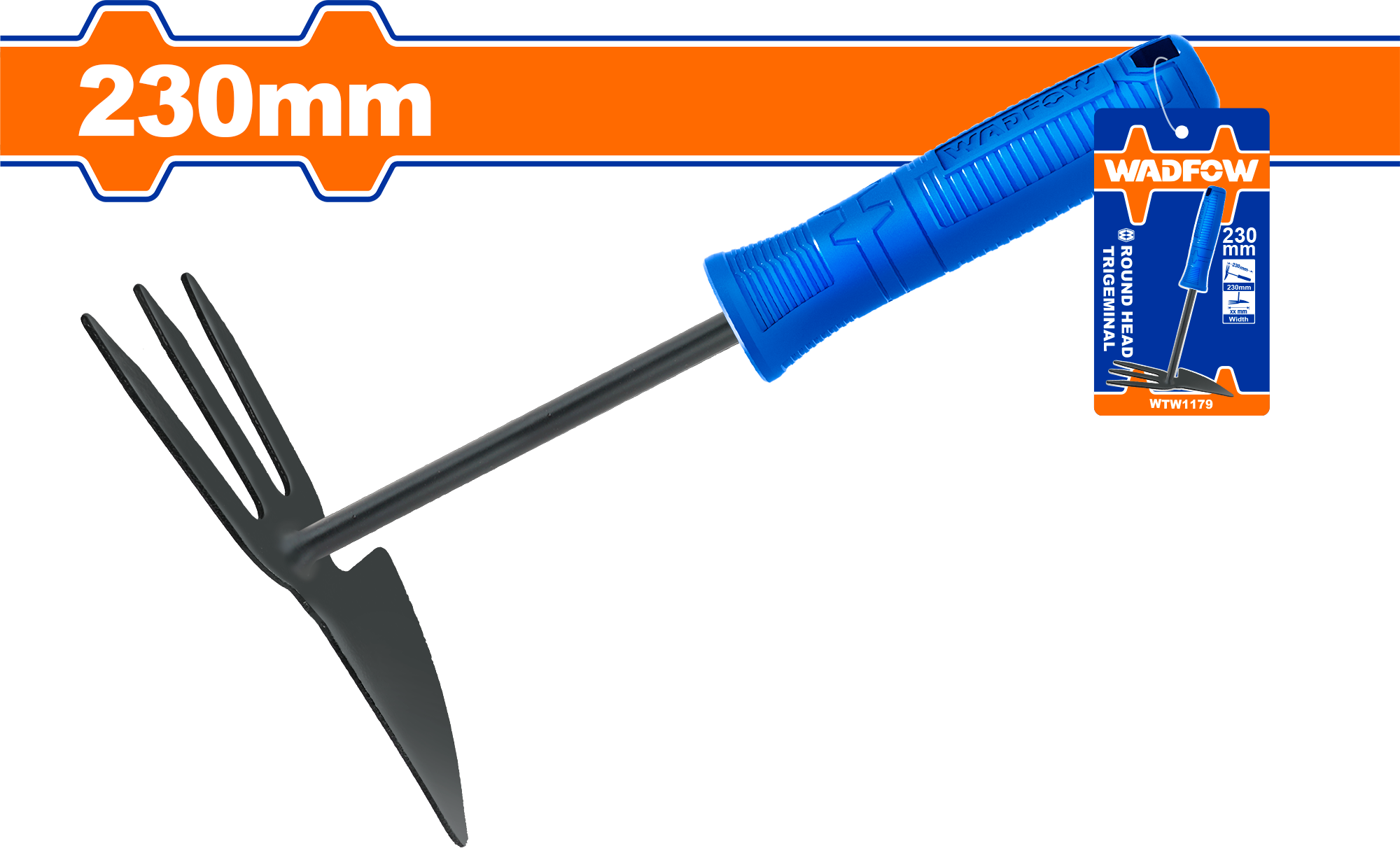 WADFOW Combined Hoe And Rake 230MM Multipurpose Garden Rake Hoe