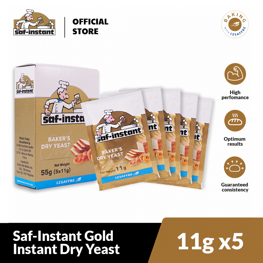 SafInstant Gold Instant Dry Yeast 11g x5 Great for croissants, yeasted