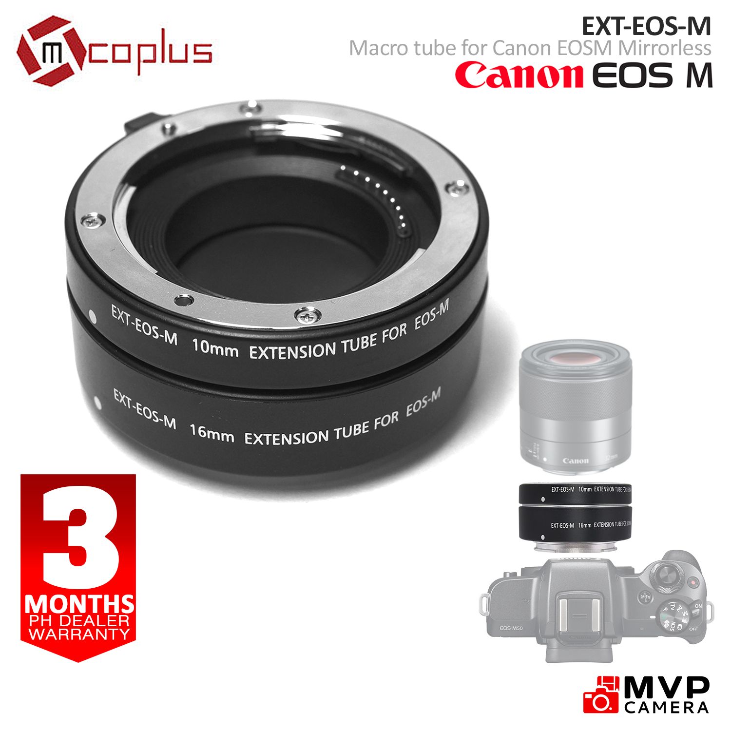 CANON Macro Extension Tube AF AUTOFOCUS Mcoplus EXTEOS 10mm 16mm tubes EOS EFM M M5 M6 M10 M50