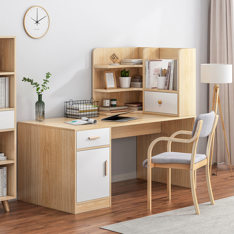 120CM Wooden Computer Table With Drawer Study Table With Side