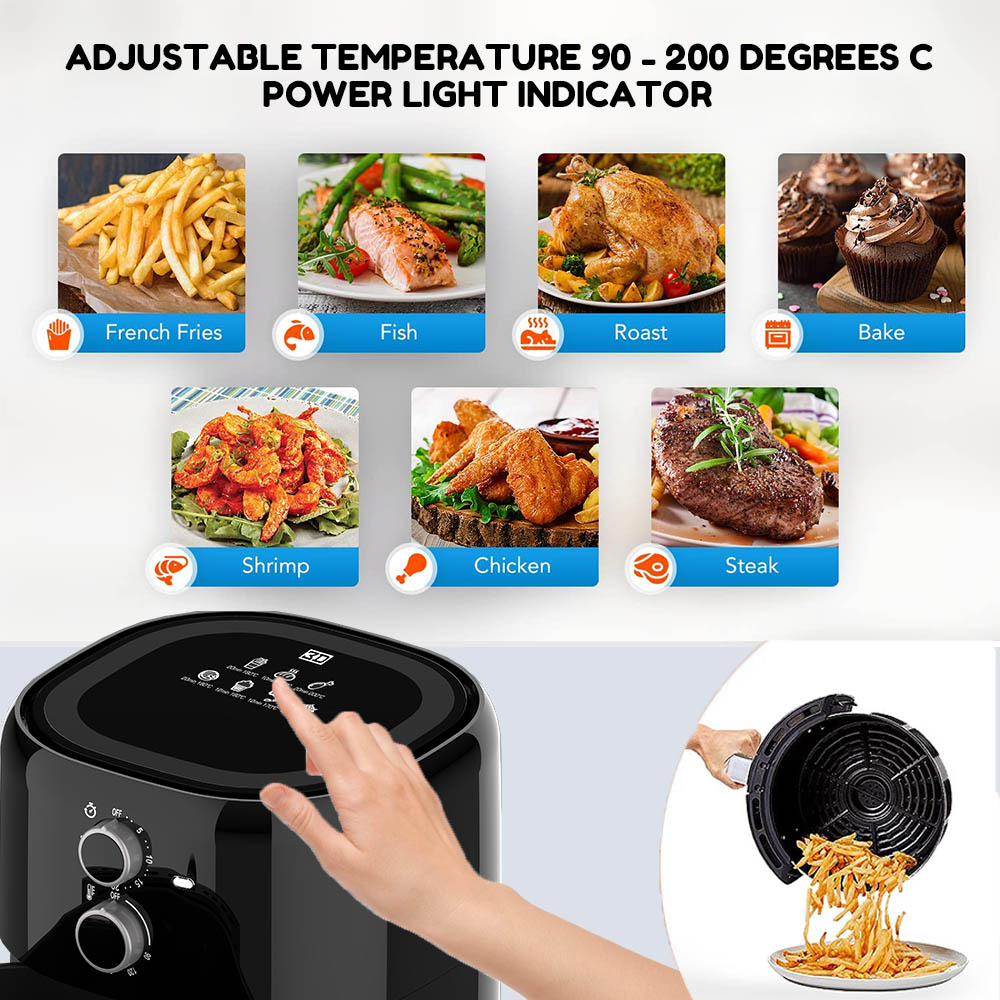 3D AF-4LM 4 Liters Non-stick Air Fryer Cream White - Ansons