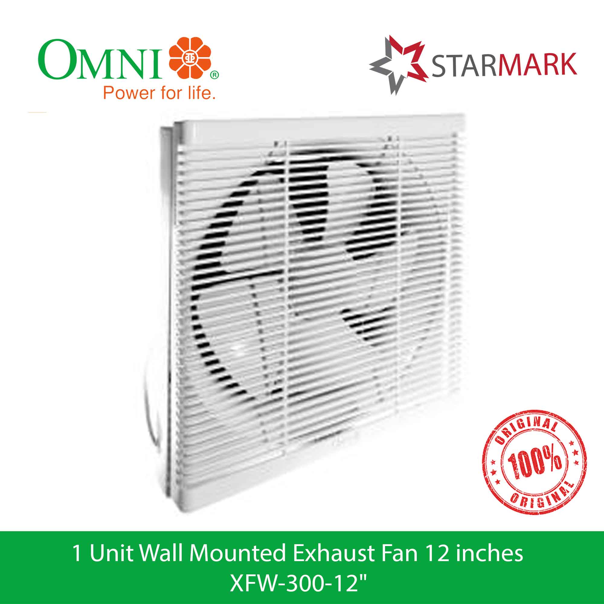 Omni Wall Mounted Exhaust Fan 12 inches inch XFW30012" XFW30012
