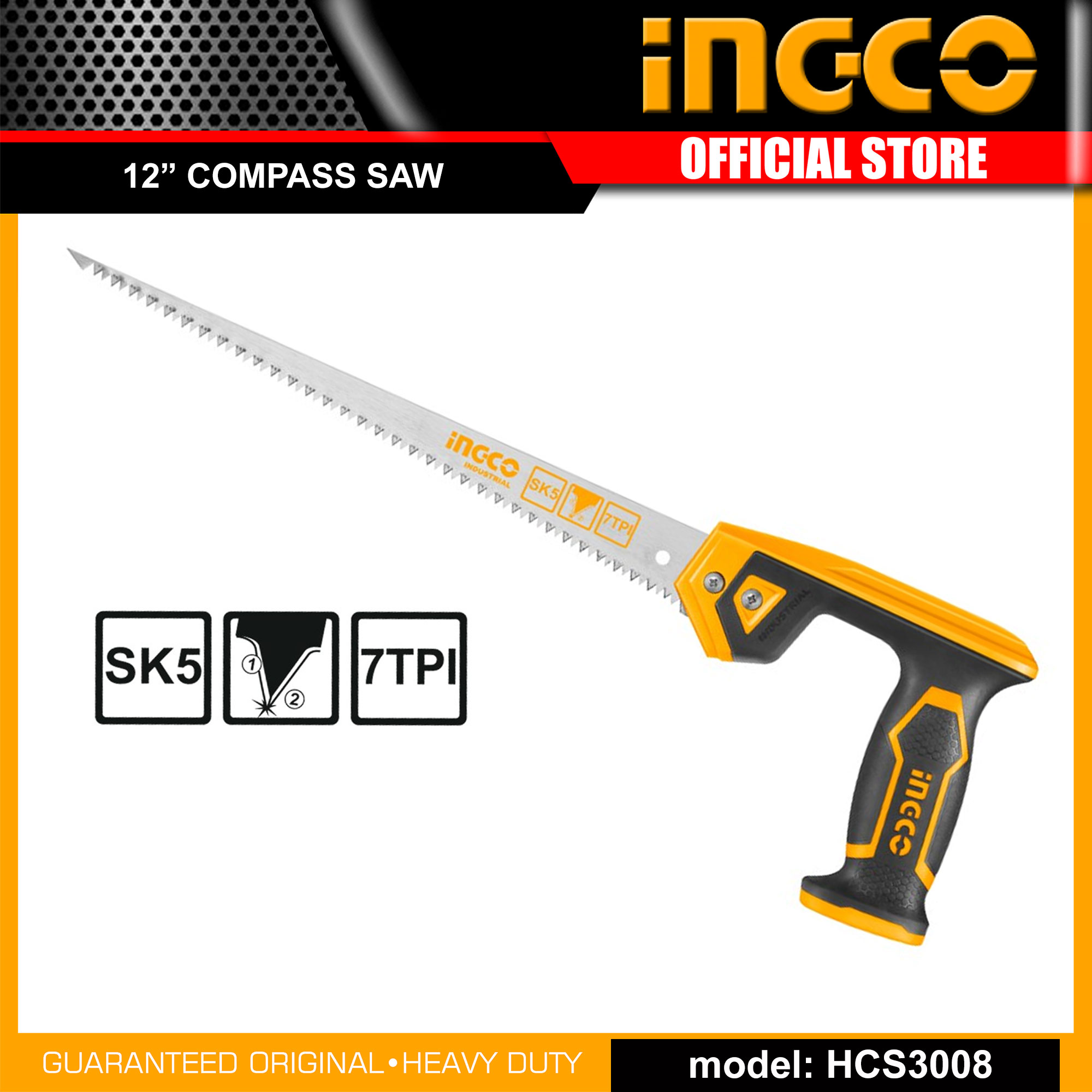 INGCO Compass Saw SK5 12" for Wood Working Carpentry Tool HCS3008 IHT