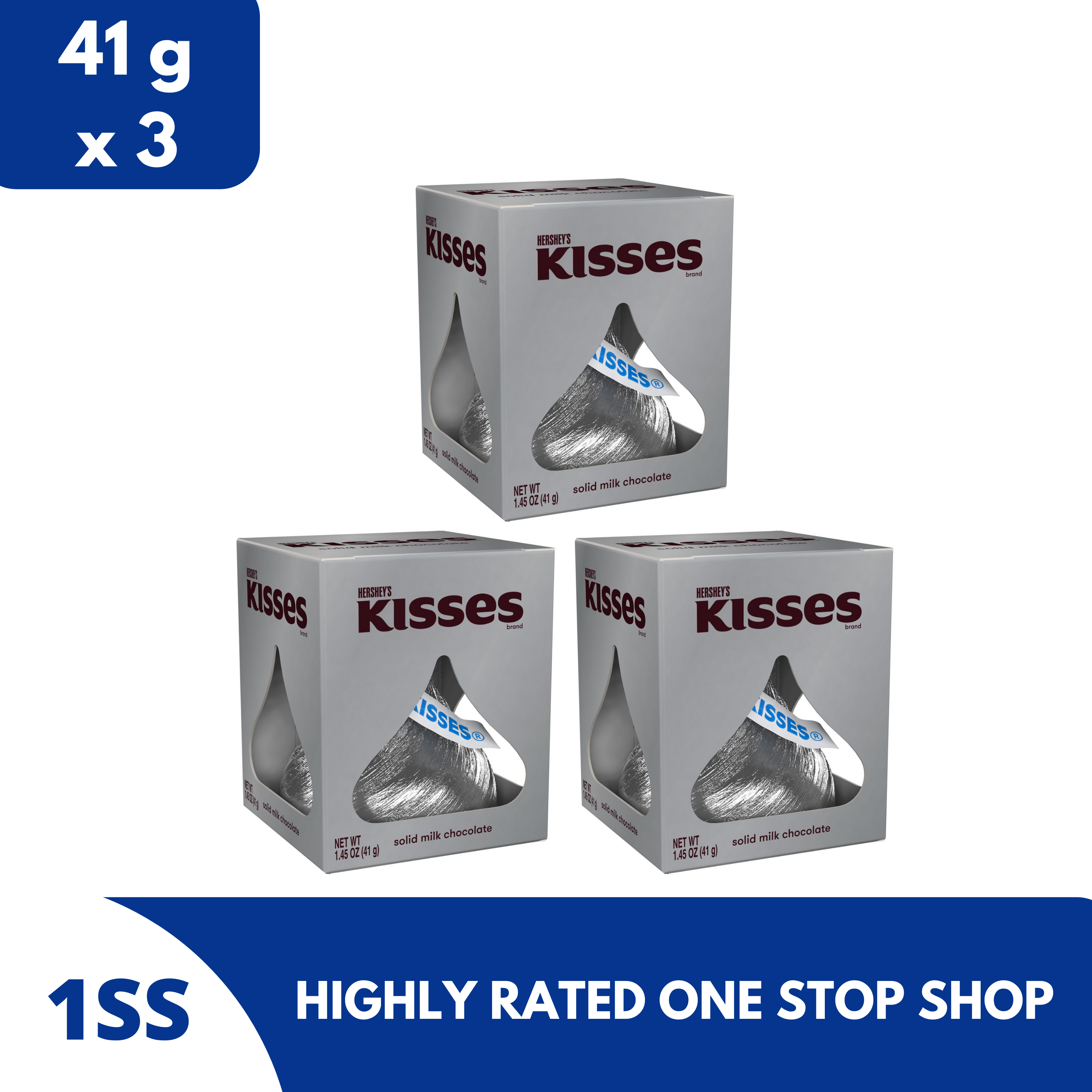 Hershey's Kisses Solid Milk Chocolate, 41g set of 3 Lazada PH