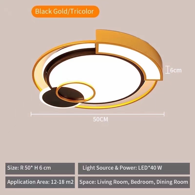 2022 New Tricolor Nordic Ceiling Light Bedroom Center Light Led Modern
