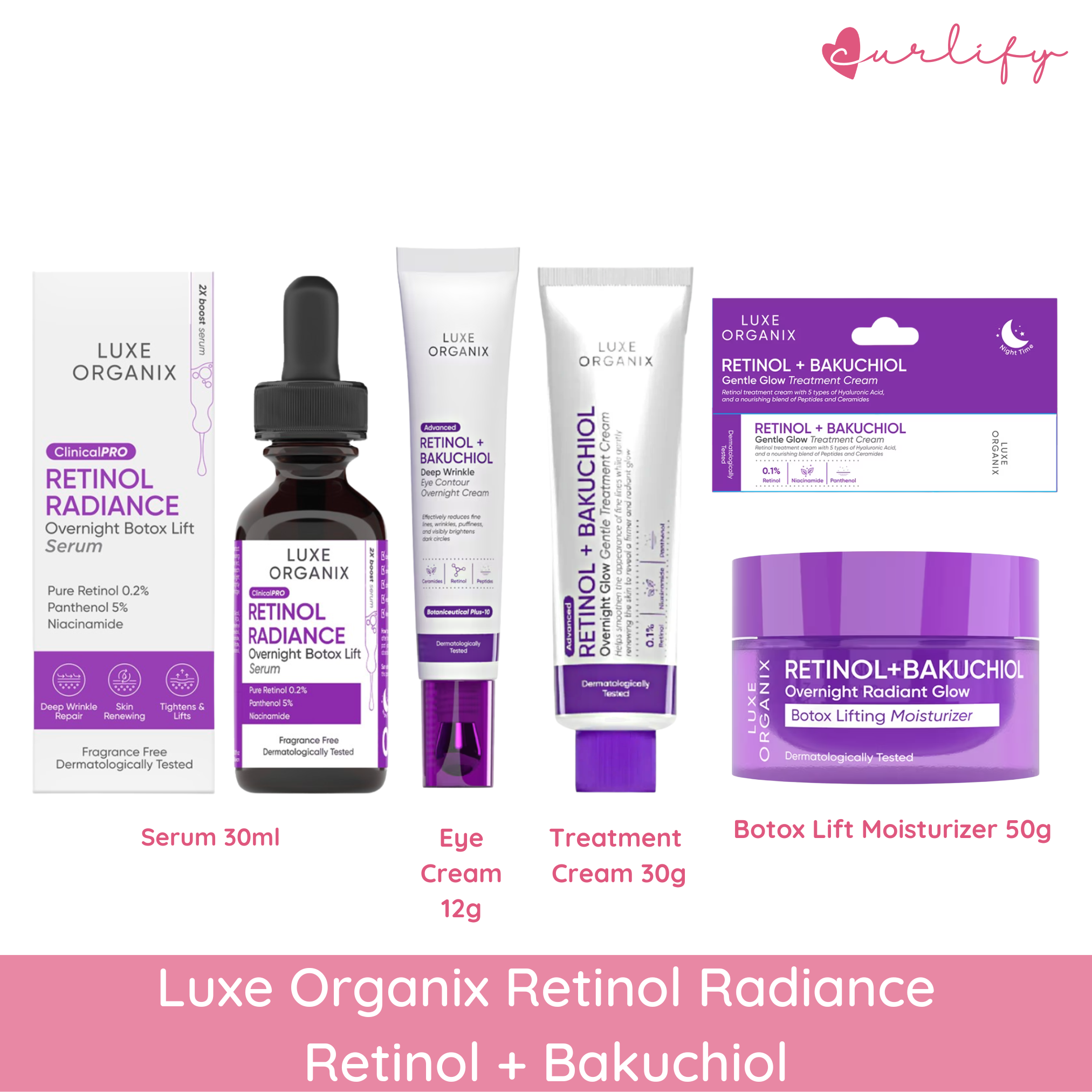 Luxe Organix Retinol+ Bakuchiol Overnight Treatment / Eye Cream 