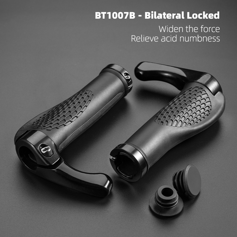 ROCKBROS MTB Road Bike Grips Shofar Vice Handlebar Grips Cycling Shockproof Dust-proof Bicycle Grips Rubber Bilateral Locked