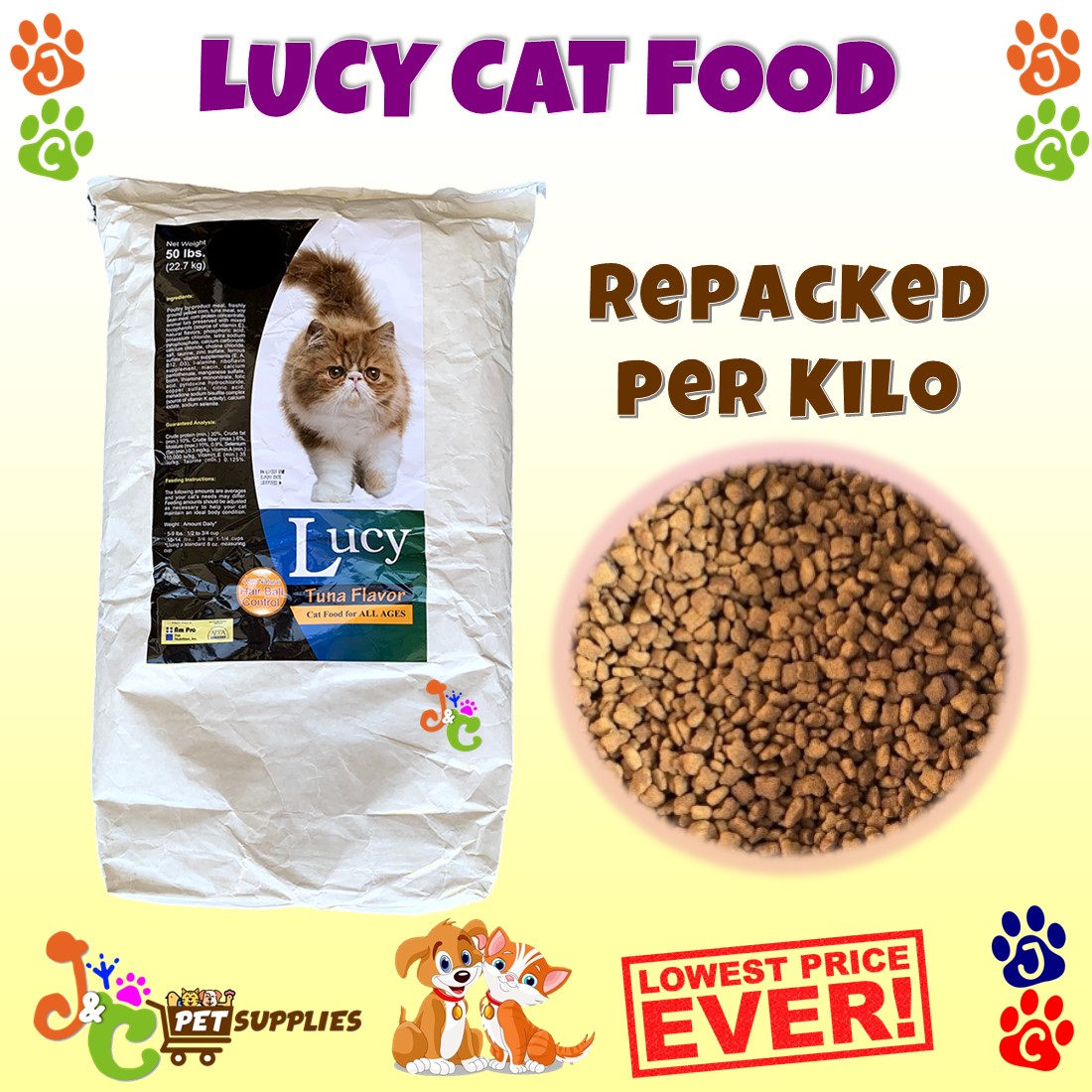 Lucy Cat Food Tuna Flavor for all cat stages 1kg Repacked and Sack 22