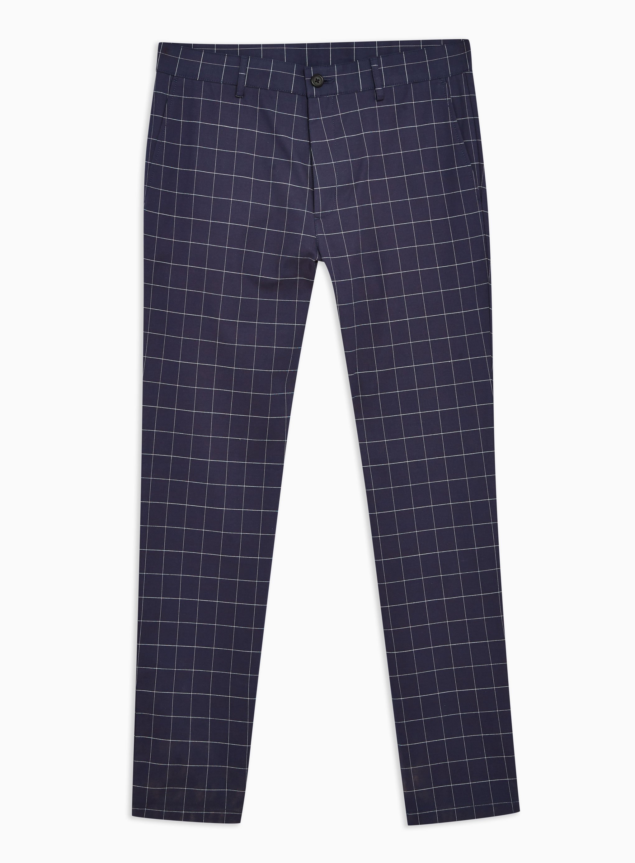 stretch skinny check trousers