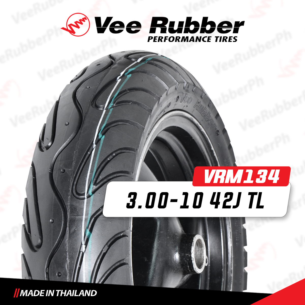 3.00-10 VRM134 (TL) VEE RUBBER 3.00 - 10 Tubeless Scooter Tires