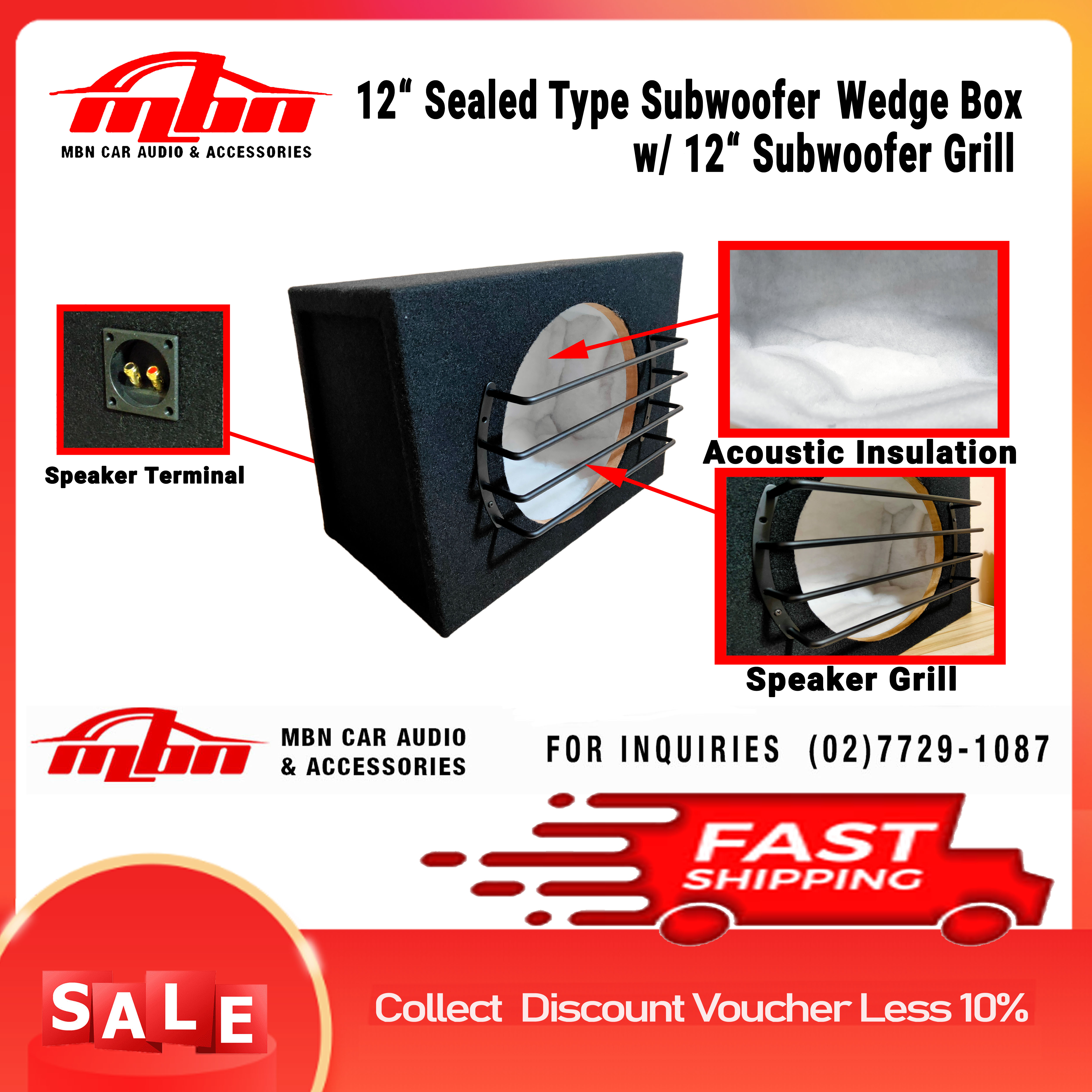 Wedge Sub Box Subwoofer Wedge Box Enclosure Sealed Type With Speaker Terminal ...