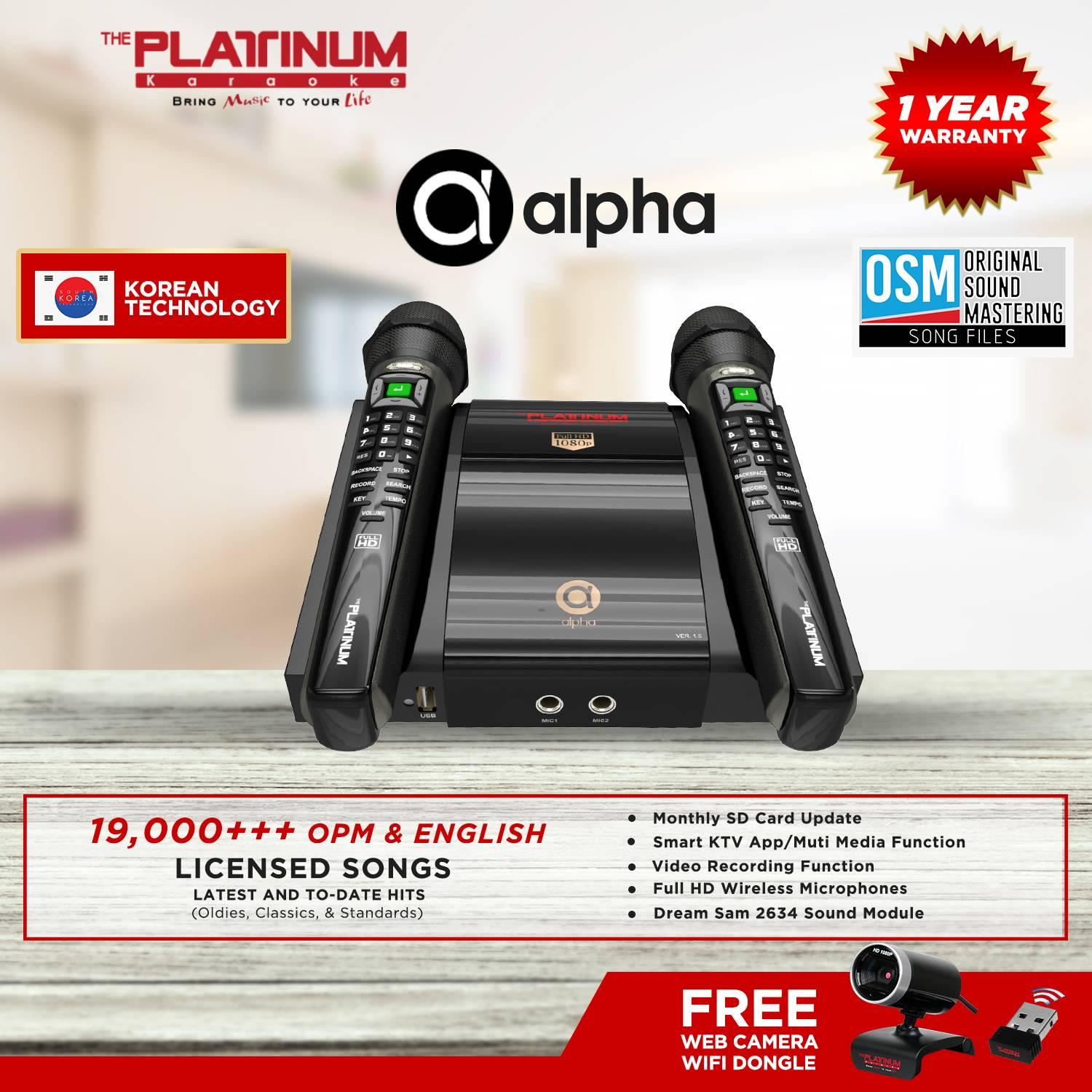 The Platinum Alpha Smart Full Hd Karaoke (Black) With In-Built 17,056 Songs & 64Gb Sd Card Storage With Free Camera