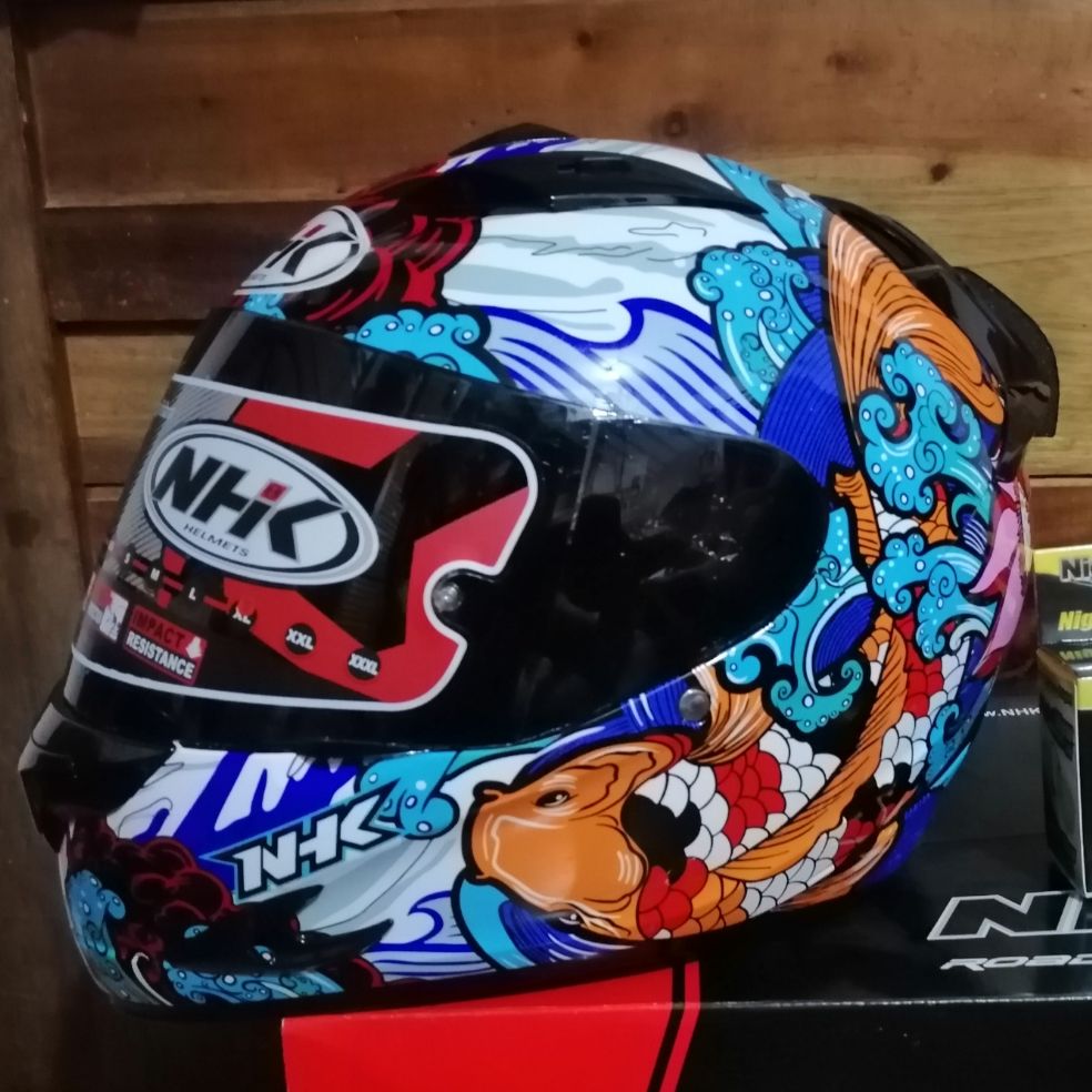Nhk Race Pro Koi Black Metallic Glossy Helmet With Free Nightview Glasses Lazada Ph