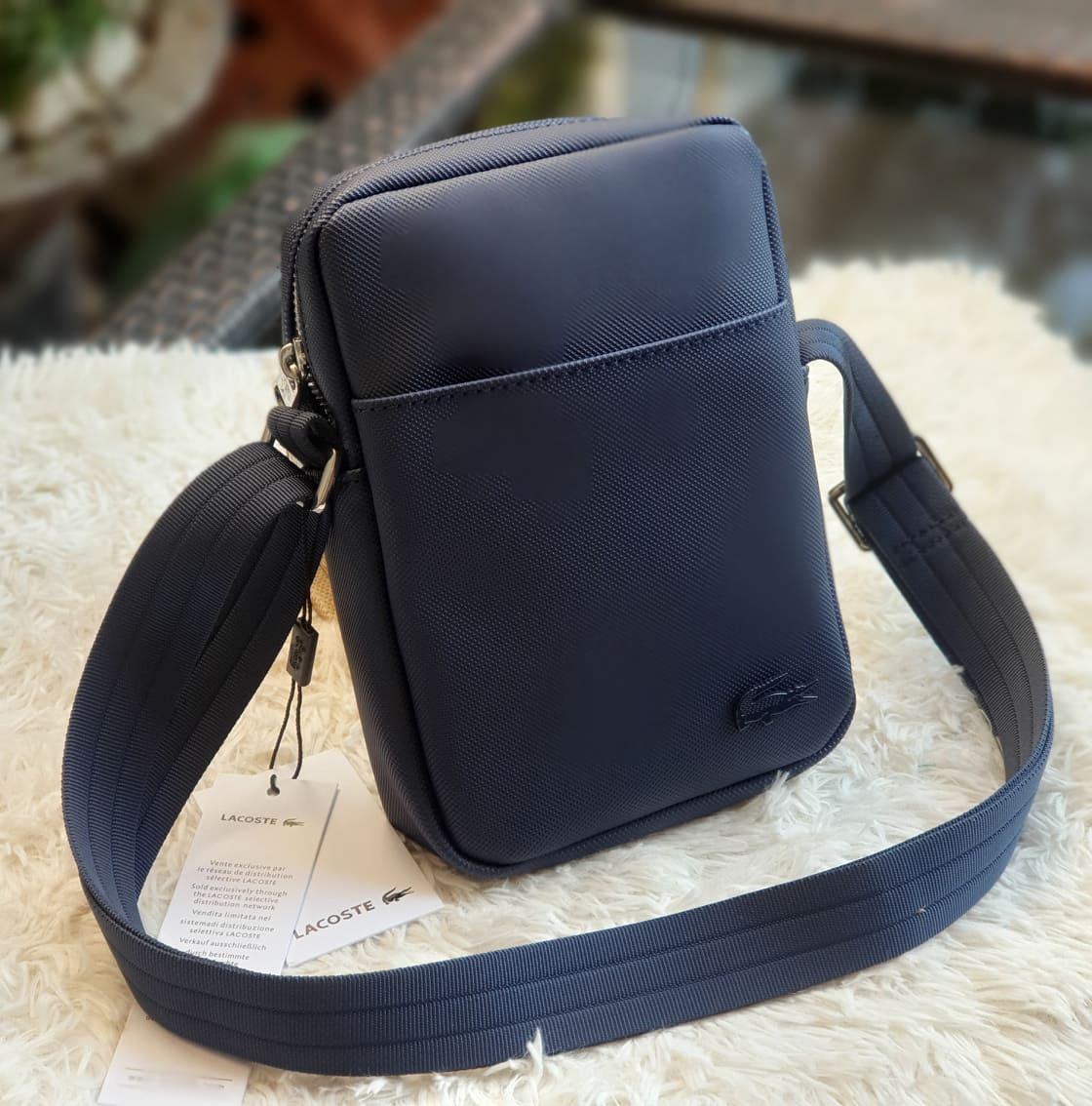 Lacoste Slim Vertical Camera Bag in Black for Men