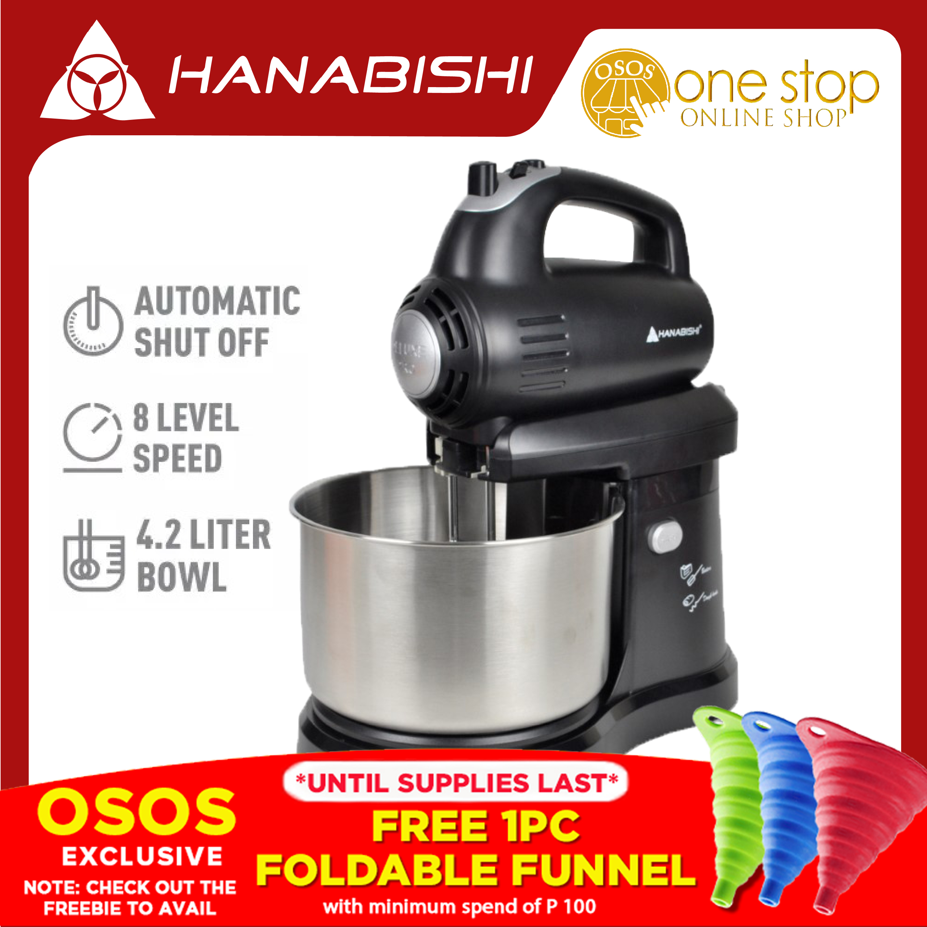 Hanabishi Original 5 Speed Stand Mixer with Left and Right Swing