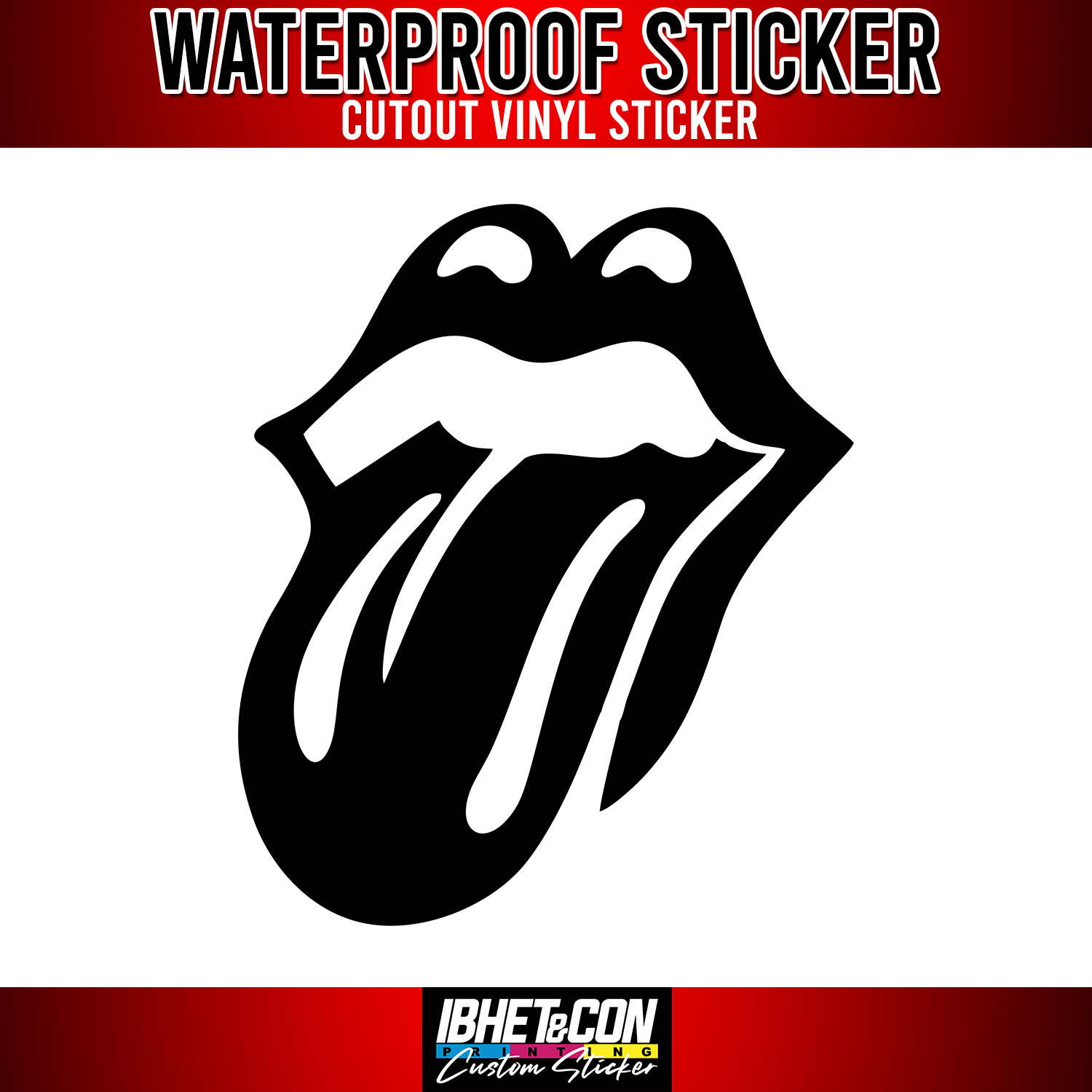 Sticker Rolling Stones Logo (2.9 x 3.5inches) Waterproof Cutout Vinyl