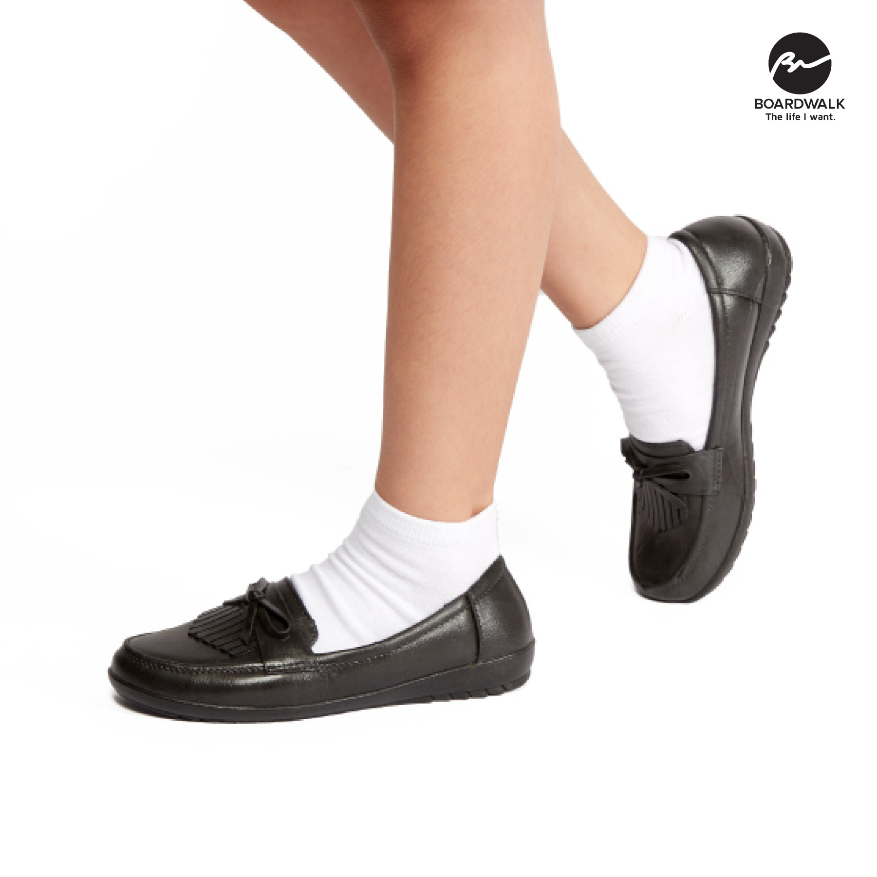 Boardwalk Molichel Girls Black School Shoes