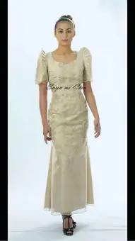 modern filipiniana long gown