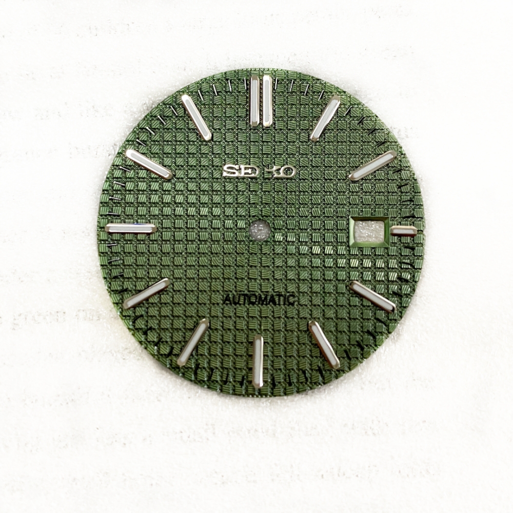 NH35 dial 31.8mm literal fit for watch modification AP dial silver bar studs green luminous watch accessories