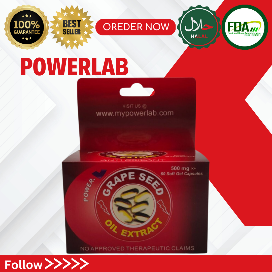 Powerlab Grapeseed Oil Extract 500mg x 60 softgels per Box