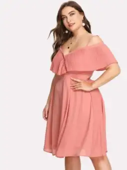 hot pink plus size dress
