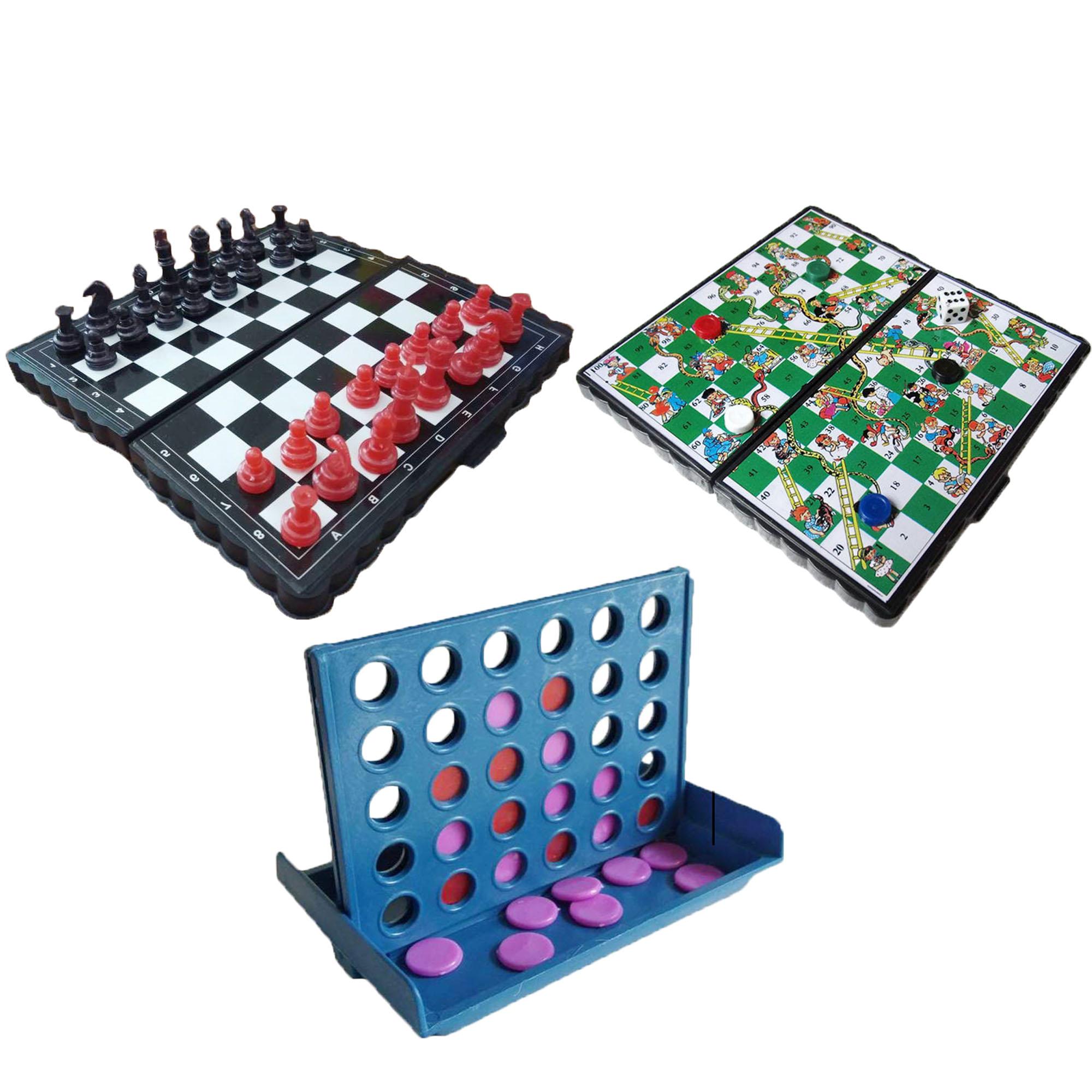 3 in 1 Chess Snake and Ladder Connect 4 Portable Board Games | Lazada PH