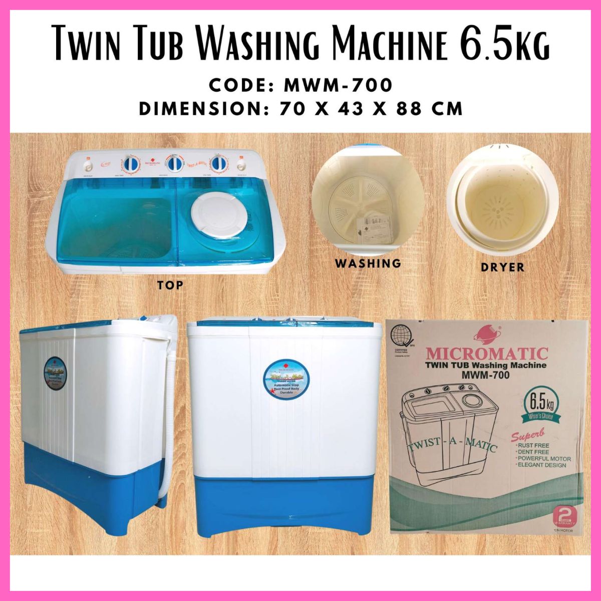 micromatic twin tub washing machine price