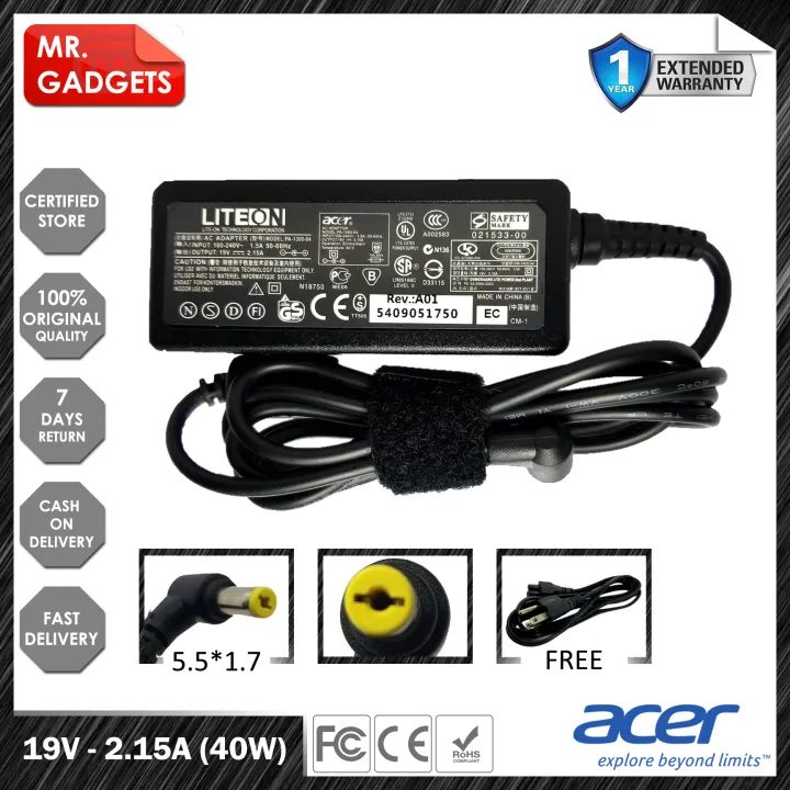 Acer Laptop Charger Adapter Aspire One A110l Series A110l Weiss A110x Black Edition Aspire One A150l