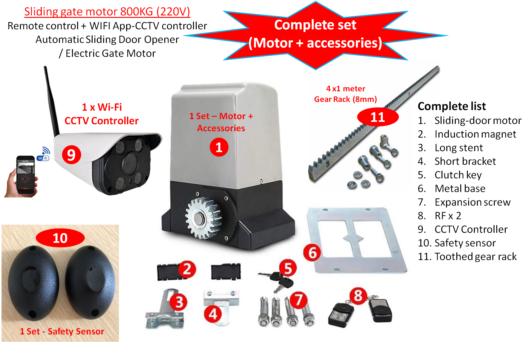 Complete set WIFI APP control Automatic Sliding Door Opener/Sliding