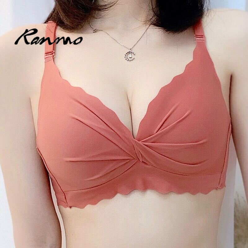 RANMO 32/70-38/85 French seamless wireless push up bra underwear lingerie  women 2023 new style