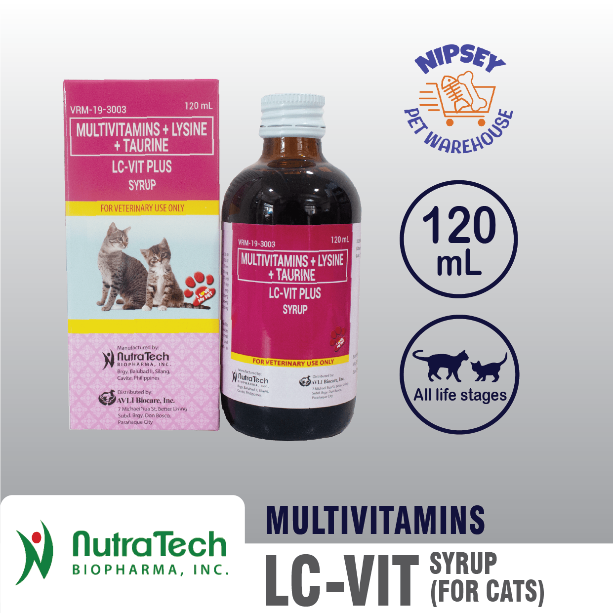 Lc-vit Plus Pet Multivitamins Syrup For Cat 120ml 