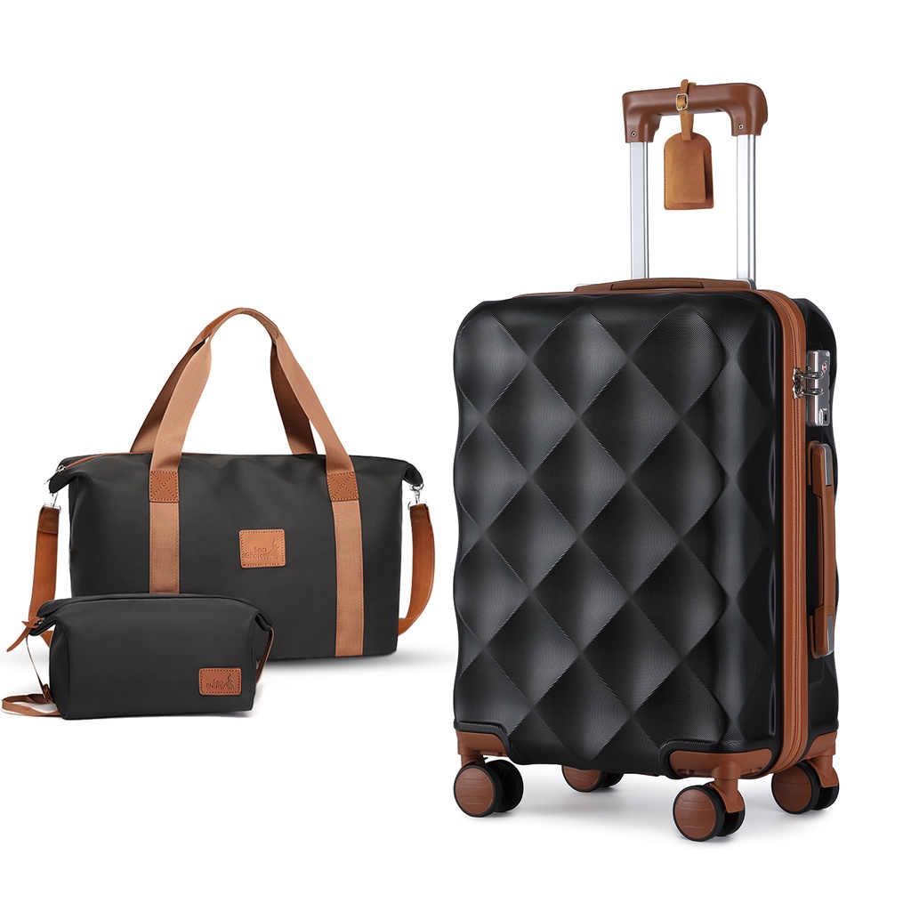 ℗SeaChoice 20'' ABS Hand Carry Cabin Luggage Trolley Contrast Color TSA