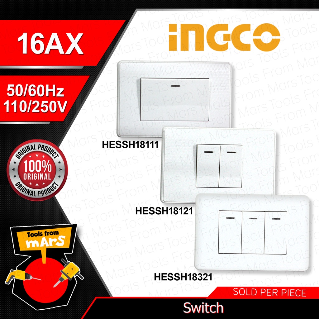 INGCO Light Switch 1 Gang | 2 Gang | 3 Gang SOLD PER PIECE •TOOLS FROM ...