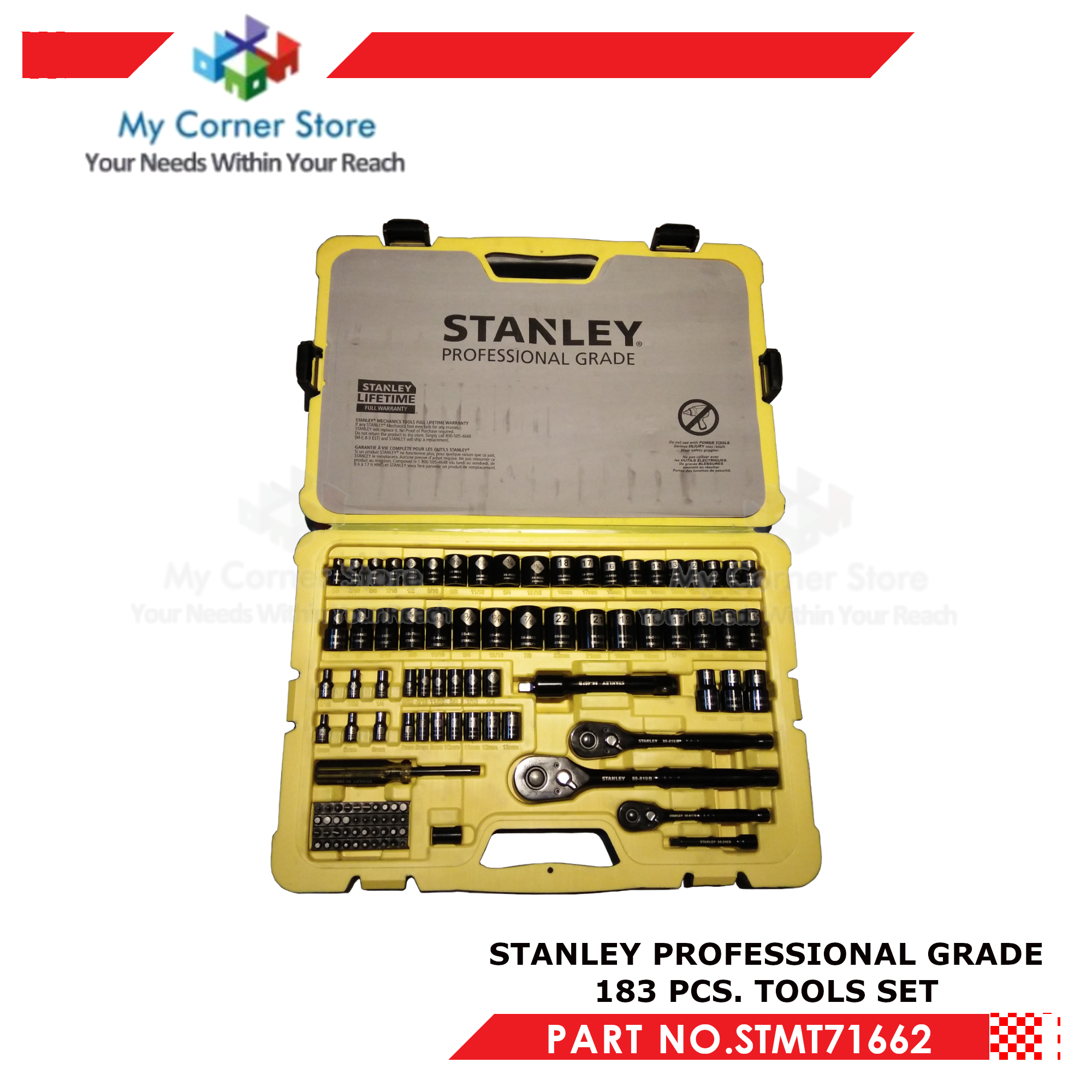 Stanley Professional Grade 183 Pc BLACK CHROME MECHANICS TOOL SET Model  STMT71662 Lazada PH