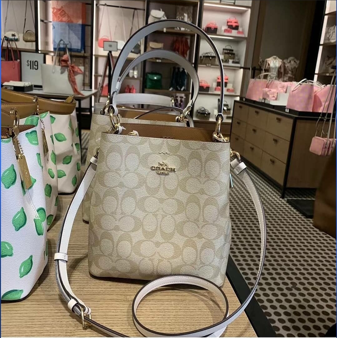 white coach bucket bag