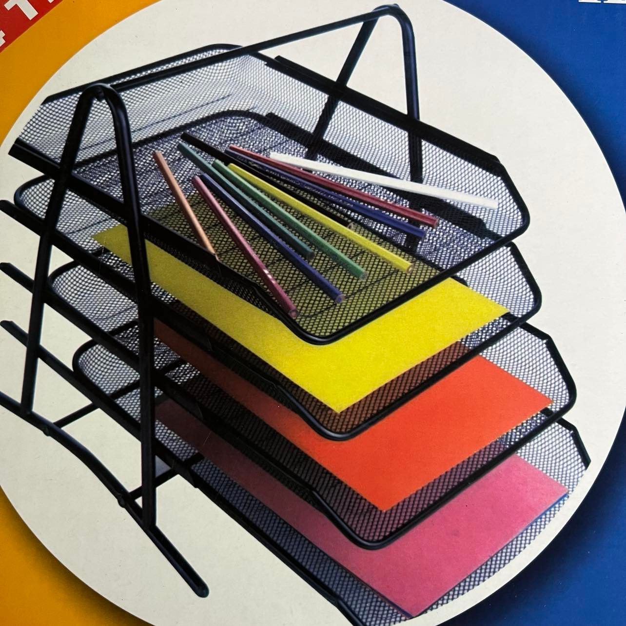 DOCUMENT BASKET TRAY FIBERCOLOUR (4 TIERS) Stainless Steel Desktop