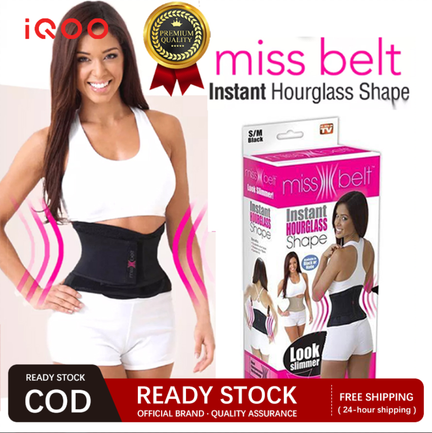Miss Belt Body Shaper - Black - Slim Belt - Instant Hourglass Shape Look 2  Waist Sizes -Shape-enhancing Compression Technology